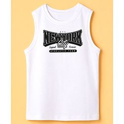 Pine Kids 100% Cotton Woven Full Sleeves Shirt and Tank Top Set with Full Sleeves and New York City N.Y.C New York City Legend Forever Atheletic Team Print in Olive Green for 4-5 Years