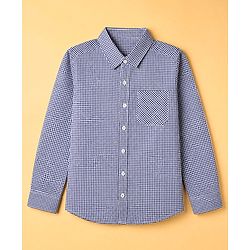Pine Kids 100% Cotton Woven Shirt and Tank Top Set with Full Sleeves and N.Y. City Athletics Print in Blue for 4-5 Years