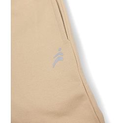 Pine Active Knit Full Length Solid Flared Track Pants in Beige