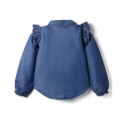 Pine Kids Cotton Blend Denim Top with Full Sleeves - Navy Blue