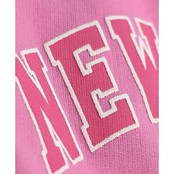 Pine Kids Cotton Knit Winter Dress with Full Sleeves and New York Print in Pink for 4-5 Years