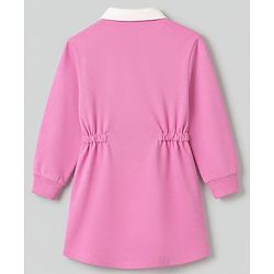 Pine Kids Cotton Knit Winter Dress with Full Sleeves and New York Print in Pink for 4-5 Years