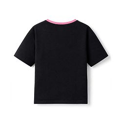 Pine Kids Disney 100% Cotton Knit Single Jersey T-Shirt with Half Sleeves and Minnie Mouse Print - Black