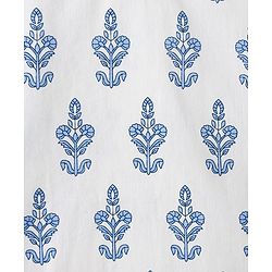 Pine Kids 100% Cotton Woven Full Sleeves Kurta Pyjama Set with Floral Print in Light/Sky Blue for 4-5 Years