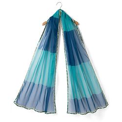 Pine Kids Woven Lehenga Choli with Dupatta Full Sleeves and Chevron Foil Print in Teal Blue