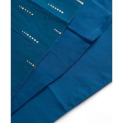 Pine Kids Woven Lehenga Choli with Dupatta Full Sleeves and Chevron Foil Print in Teal Blue