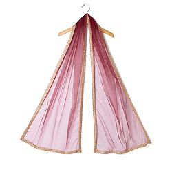 Pine Kids Woven Half Sleeves Choli and Lehenga with Dupatta Full Length and Sequins Embroidery in Wine