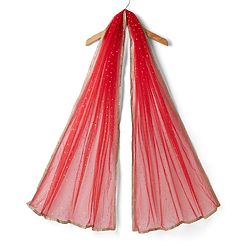 Pine Kids Woven Lehenga Choli & Dupatta Set with Half Sleeves and Floral Print in Offwhite