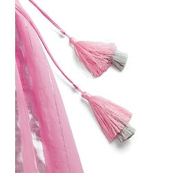 Pine Kids Woven Singlet Choli and Lehenga with Dupatta and Floral Embroidery with Sequins - Pink