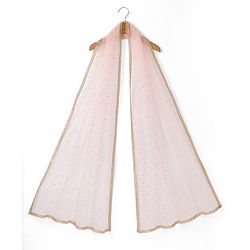 Pine Kids Woven Lehenga Choli and Dupatta with Sleeveless and Leaves Print in Light Pink