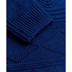 Pine Kids Knit Pullover with Full Sleeves and Cable Knit - Blue