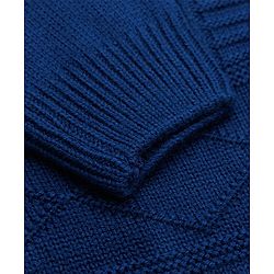 Pine Kids Knit Pullover with Full Sleeves and Cable Knit - Blue