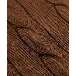 Pine Kids Knit Full Sleeves Front Open Sweater with Cable Knit Design - Brown