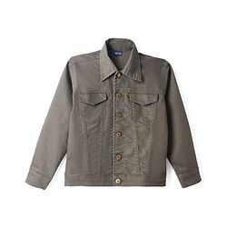 Pine Kids Cotton Woven Jacket with Full Sleeves in Olive Green