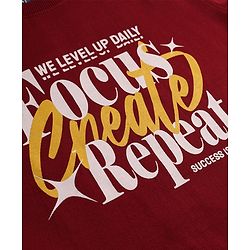 Pine Kids Cotton Mix Knit Sweatshirts with Full Sleeves and Text Print Pack of 3 - Maroon & White