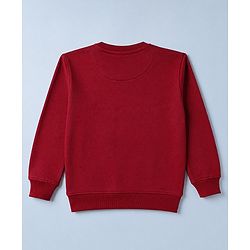 Pine Kids Cotton Mix Knit Sweatshirts with Full Sleeves and Text Print Pack of 3 - Maroon & White