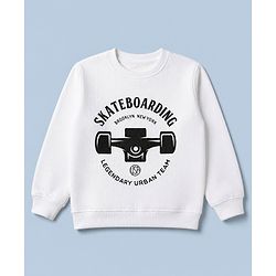 Pine Kids Cotton Mix Knit Sweatshirts with Full Sleeves and Text Print Pack of 3 - Maroon & White