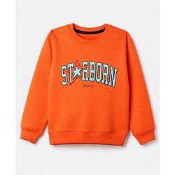 Pine Kids Cotton Mixes Knit Sweatshirts with Full Sleeves and Starborn Champs Paris Print Pack of 3 - Orange Red Black