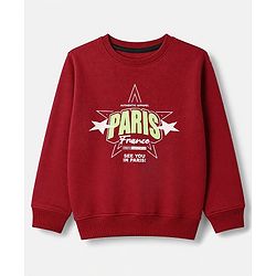 Pine Kids Cotton Mixes Knit Sweatshirts with Full Sleeves and Starborn Champs Paris Print Pack of 3 - Orange Red Black