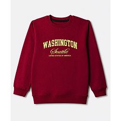 Pine Kids Cotton Mix Knit Full Sleeves Sweatshirt With Text Print Pack of 3 - Navy Blue, Red & Yellow