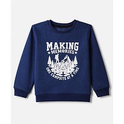 Pine Kids Cotton Mix Knit Full Sleeves Sweatshirt With Text Print Pack of 3 - Navy Blue, Red & Yellow