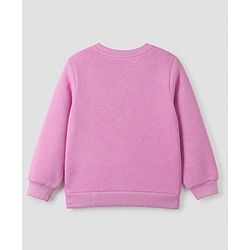 Pine Kids Cotton Mix Knit Sweatshirt with Full Sleeves and Bow Sequins in Pink