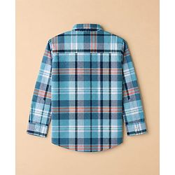 Pine Kids 100% Cotton Woven Full Sleeves Shirt and Tank Top with It' Vacay Time Print in Light/Sky Blue