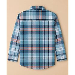 Pine Kids 100% Cotton Woven Full Sleeves Shirt and Tank Top with It' Vacay Time Print in Light/Sky Blue