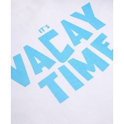 Pine Kids 100% Cotton Woven Full Sleeves Shirt and Tank Top with It' Vacay Time Print in Light/Sky Blue