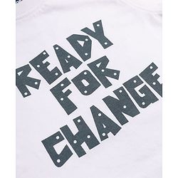Pine Kids 100% Cotton Woven Shirt and Tank Top with Full Sleeves, Ready For Change Print - White