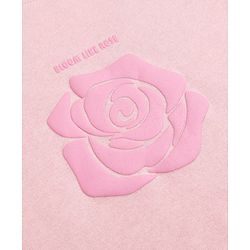 Pine Kids Cotton Knit Sweatshirt with Full Sleeves and Rose Patch in Pink