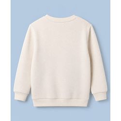 Pine Kids Cotton Mix Knit Sweatshirt with Full Sleeves and Seattle Athletic Department Print in Offwhite