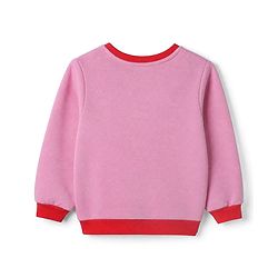 Pine Kids Cotton Mix Knit Sweatshirt with Full Sleeves and Sailboats Print in Pink