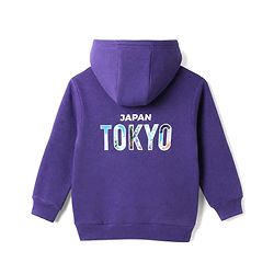 Pine Kids Cotton Mix Knit Sweatshirts with Full Sleeves and Japan Tokyo Print in Purple