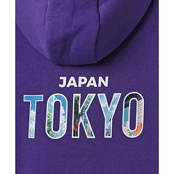 Pine Kids Cotton Mix Knit Sweatshirts with Full Sleeves and Japan Tokyo Print in Purple