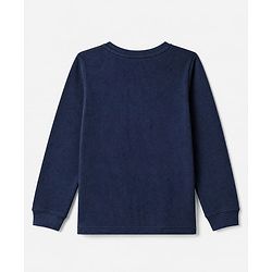 Pine Kids Cotton Blend Knit Full Sleeves Solid Colour Thermal Wear Set with Vest - Navy Blue