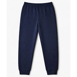 Pine Kids Cotton Blend Knit Full Sleeves Solid Colour Thermal Wear Set with Vest - Navy Blue