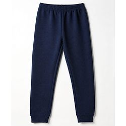 Pine Kids Cotton Blend Knit Full Sleeves Solid Colour Thermal Wear Set with Vest - Navy Blue