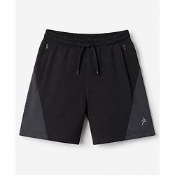Pine Active Woven Above Knee Length Solid Shorts in Black