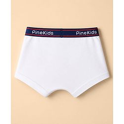 Pine Kids Cotton Elastane Knit Trunks With Sea life Print Pack of 3 - Blue & White