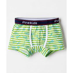 Pine Kids Cotton Elastane Knit Trunks With Animal Print Pack of 3 - Blue Green & Black