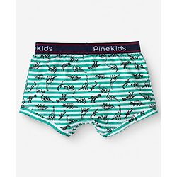 Pine Kids Cotton Elastane Knit Trunks With Animal Print Pack of 3 - Blue Green & Black