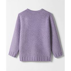Pine Kids Pullover with Full Sleeves and Floral Embroidery in Lilac