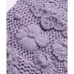 Pine Kids Pullover with Full Sleeves and Floral Embroidery in Lilac
