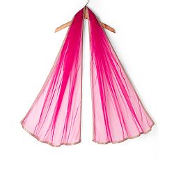 Pine Kids Woven Sleeveless Choli & Lehenga Set With Floral Print & Lace Work & Dupatta - Dark Pink