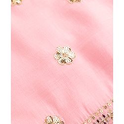Pine Kids Woven Sleeveless Choli & Lehenga Set With Dupatta & Sequin Embroidered - Pink & Lavender