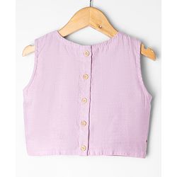 Pine Kids Woven Sleeveless Choli & Lehenga Set With Sequinned Embroidery & Dupatta - Wine