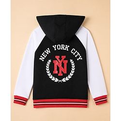 Pine Kids 100% Cotton Knit Sweatshirt with Full Raglan Sleeves and New York City Print in Black
