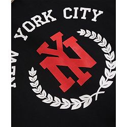 Pine Kids 100% Cotton Knit Sweatshirt with Full Raglan Sleeves and New York City Print in Black