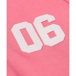 Pine Kids 100% Cotton Knit Winter Frock with Full Sleeves Hood and 06 Print in Pink